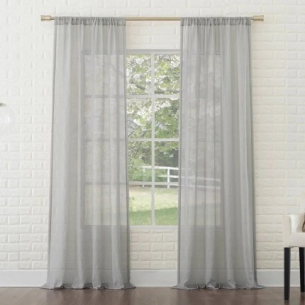 NWT No 918 gray Anvil crushed one‎ panel curtain